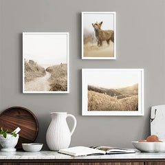 6pcs Meadow Reed & Animal Botanical Wall Picture Boho Style Art