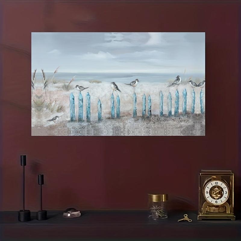 Modern European Style Animal & Bird Seaside Wallpaper