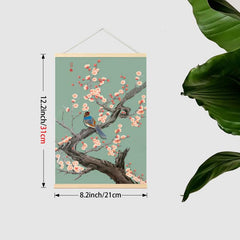 Chinese Hanging Scroll Painting Ginkgo Flower Bird Landscape Poster