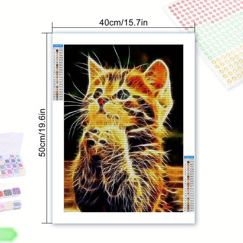 Glowing Cat Diamond Painting Kit for Adults - Full Drill Round Diamonds