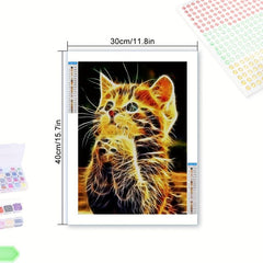 Glowing Cat Diamond Painting Kit for Adults - Full Drill Round Diamonds