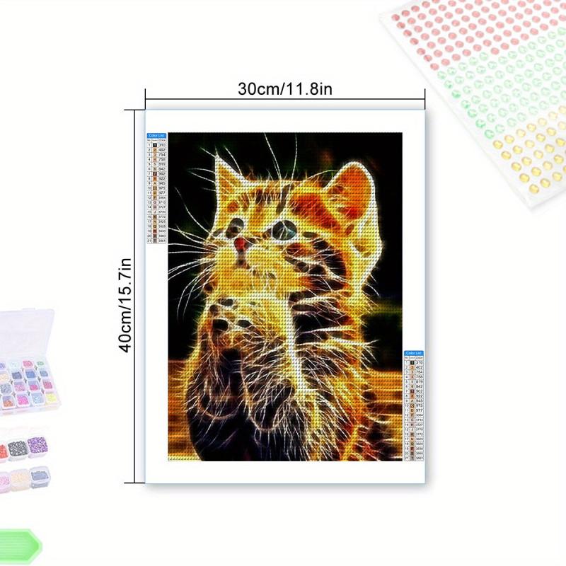 Glowing Cat Diamond Painting Kit for Adults - Full Drill Round Diamonds