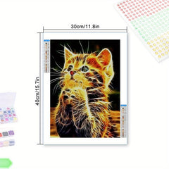 Glowing Cat Diamond Painting Kit for Adults - Full Drill Round Diamonds