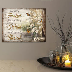 Thankful Grateful Blessed God Canvas Art Poster