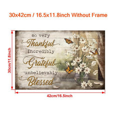Thankful Grateful Blessed God Canvas Art Poster