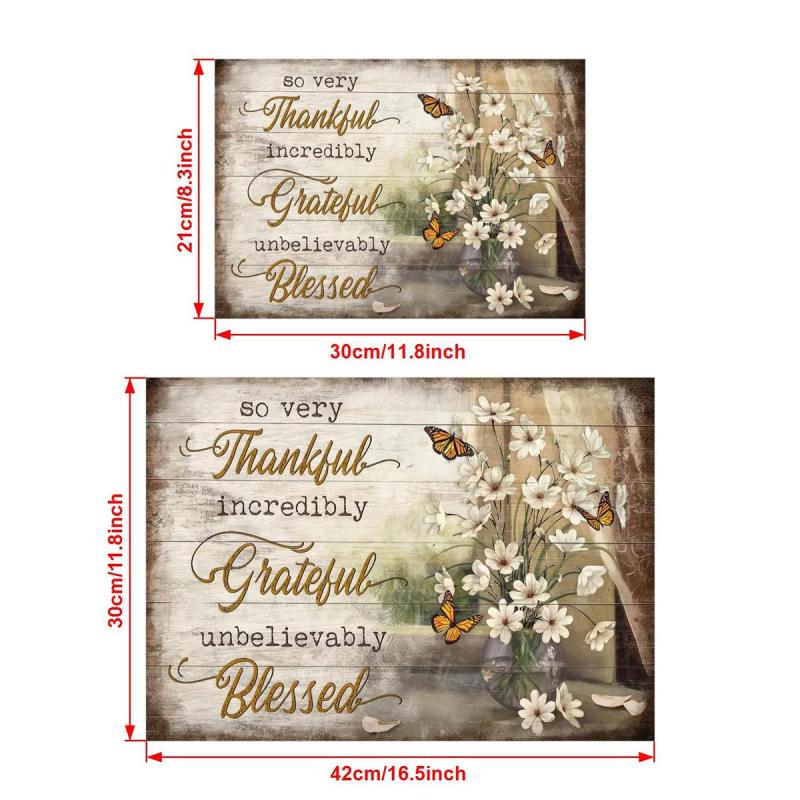 Thankful Grateful Blessed God Canvas Art Poster