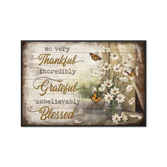 Thankful Grateful Blessed God Canvas Art Poster