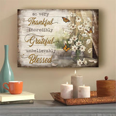 Thankful Grateful Blessed God Canvas Art Poster