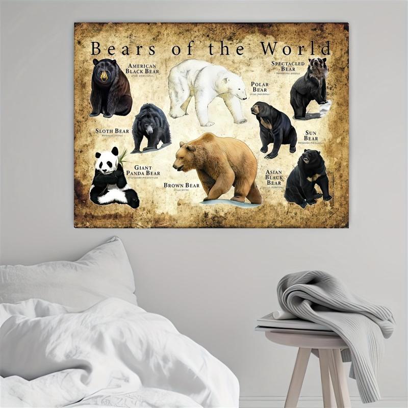 Bears Of The World Painting On Canvas Wall Art Artwork