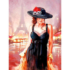 5D Diamond Painting Kit Woman With Hat Full Drill Art DIY