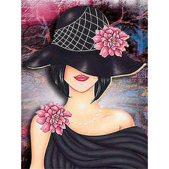 5D Diamond Painting Kit Woman With Hat Full Drill Art DIY