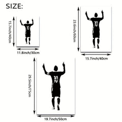 3pcs Football Star Poster Modern Art Abstract Character Gift For Bedroom Decor