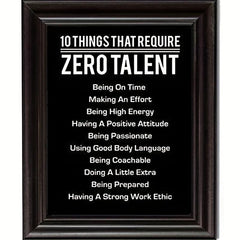 Modern Art Canvas Poster - Zero Talent Motivational Quotes