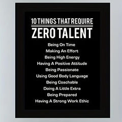 Modern Art Canvas Poster - Zero Talent Motivational Quotes