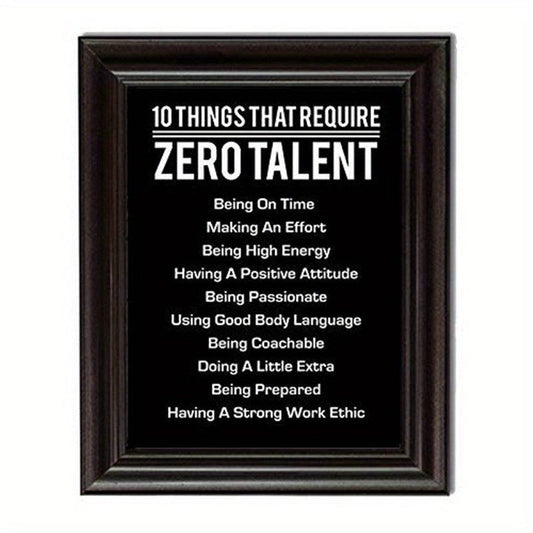 Modern Art Canvas Poster - Zero Talent Motivational Quotes