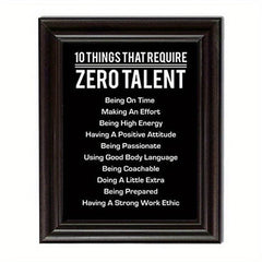 Modern Art Canvas Poster - Zero Talent Motivational Quotes