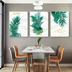 Canvas Poster Green Plant Leaves Nordic Art Ideal Gift Bedroom Living Room