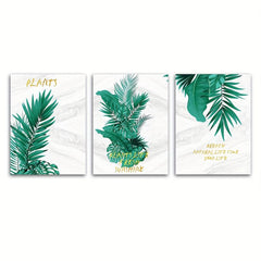 Canvas Poster Green Plant Leaves Nordic Art Ideal Gift Bedroom Living Room