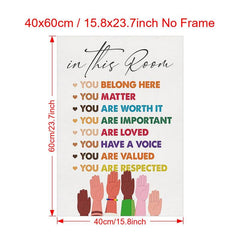 Canvas Poster Modern Art You Belong Here Wall Art