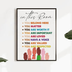 Canvas Poster Modern Art You Belong Here Wall Art
