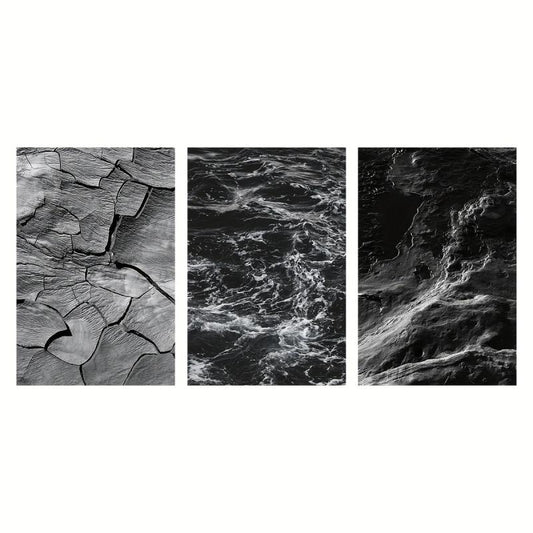 Modern Art Mable Sea Dark Wave Canvas Poster Set