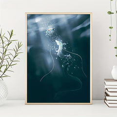 Japanese Anime Character Poster Girl And Dragon Abstract Canvas Painting