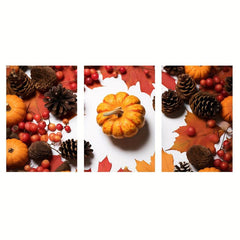 Modern Art Pumpkin Canvas Decorative Posters, 3pcs Set