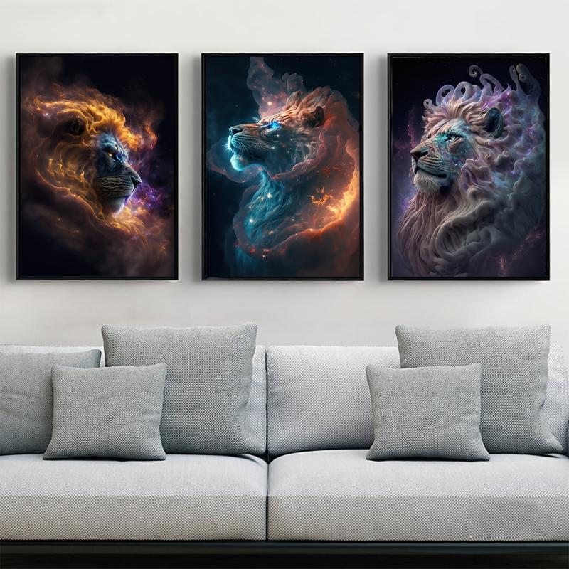 3pcs Modern Lion Wall Paintings