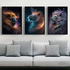 3pcs Modern Lion Wall Paintings