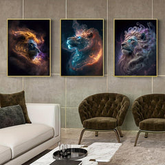 3pcs Modern Lion Wall Paintings
