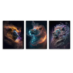 3pcs Modern Lion Wall Paintings