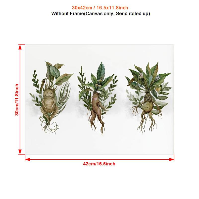 Canvas Poster Modern Art Mandrakes Plant Herbology Print Magic Botanical Waterco