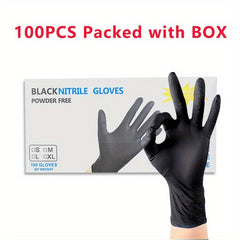 100PCS Nitrile Gloves Thickened for Cleaning Hairdressing Gardening Waterproof