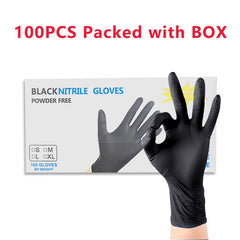 100PCS Nitrile Gloves Thickened for Cleaning Hairdressing Gardening Waterproof