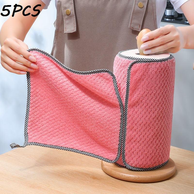 5 Pack Kitchen Towels Non Stick Absorbent Dish Cloths for Cleaning