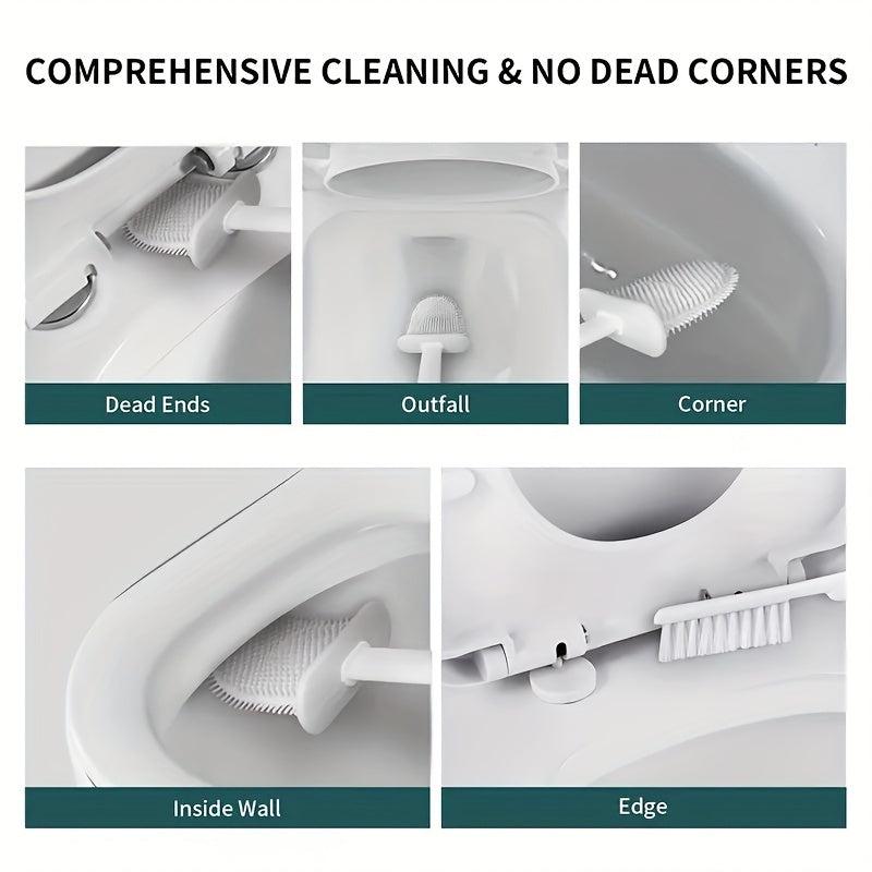 2 Toilet Brushes & 1 Holder Wall Mounted Toilet Brush And Holder Set