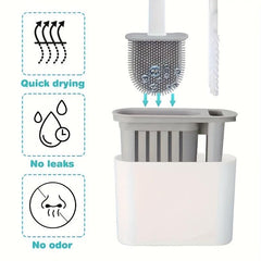 2 Toilet Brushes & 1 Holder Wall Mounted Toilet Brush And Holder Set