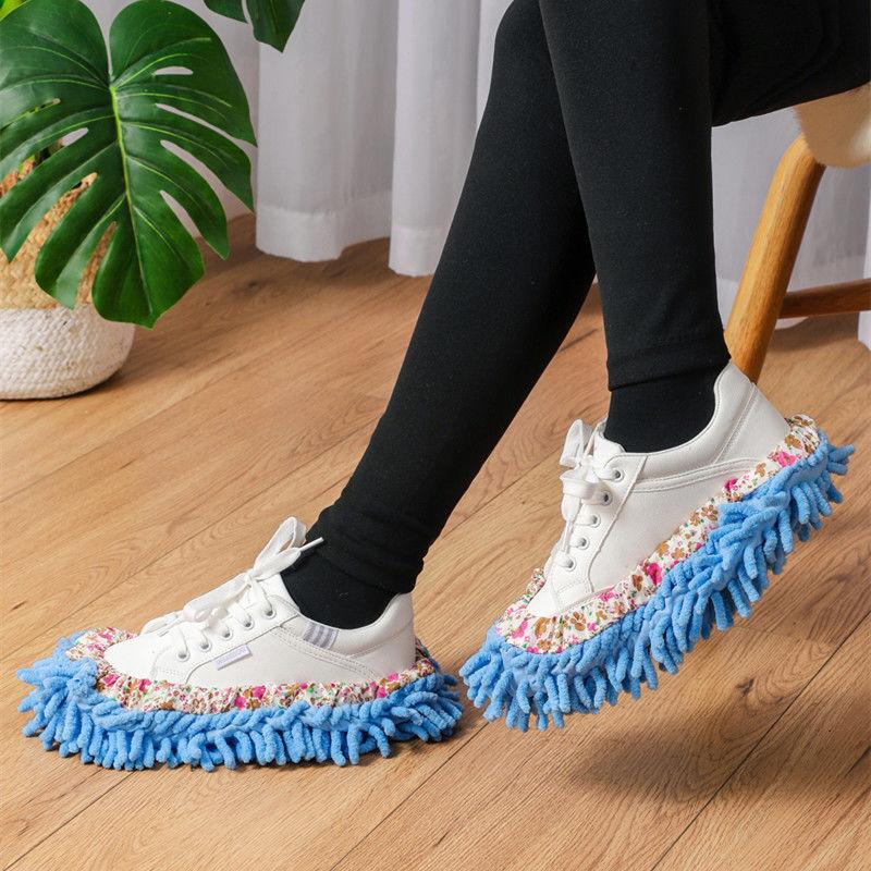 2pcs Microfiber Floor Cleaning Slippers - Easy Mopping & Dusting