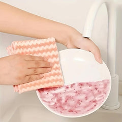 10pcs Coral Velvet Dishwashing Cloth Soft Absorbent Towel