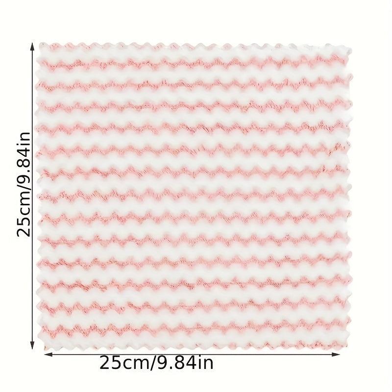 10pcs Coral Velvet Dishwashing Cloth Soft Absorbent Towel