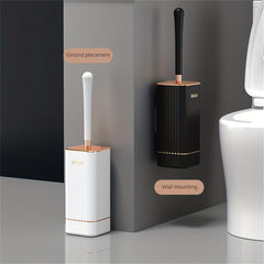 Silicone Toilet Brush Set Wall Mounted Long Handle Flexible No Dead Corner Brush
