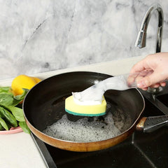 7pc Replacement Dishwashing Stick & Sponge Head Clean Kitchen Sink