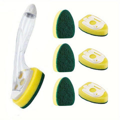 7pc Replacement Dishwashing Stick & Sponge Head Clean Kitchen Sink