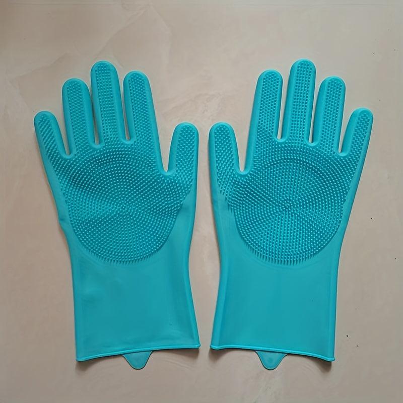 Kitchen Silicone Dishwashing Gloves Waterproof Insulation Magic Gloves