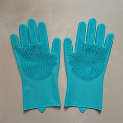 Kitchen Silicone Dishwashing Gloves Waterproof Insulation Magic Gloves