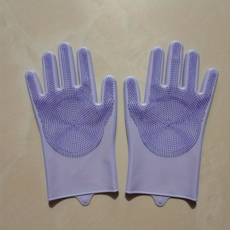 Kitchen Silicone Dishwashing Gloves Waterproof Insulation Magic Gloves
