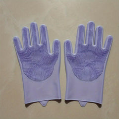 Kitchen Silicone Dishwashing Gloves Waterproof Insulation Magic Gloves