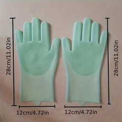 Kitchen Silicone Dishwashing Gloves Waterproof Insulation Magic Gloves