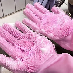 Kitchen Silicone Dishwashing Gloves Waterproof Insulation Magic Gloves