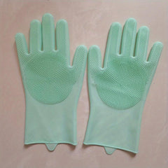 Kitchen Silicone Dishwashing Gloves Waterproof Insulation Magic Gloves